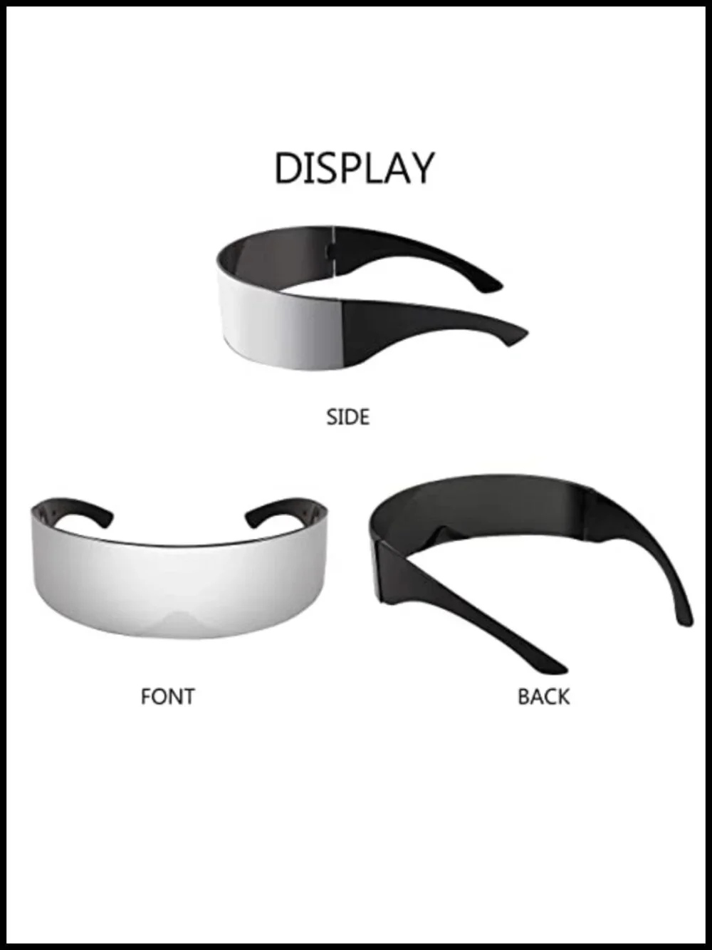 80s Futuristic Cyclops Cyber Visor Sunglasses Punk Style Unisex UV400